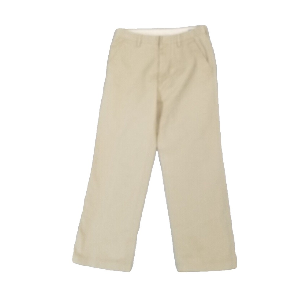 Haggar LK Life Khakis chino pants men's 33x32 tan flat front straight preppy